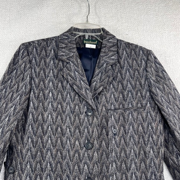 Harve Benard Wool Herringbone Blazer Jacket Womens 10 Gray Career Classic - Picture 3 of 11